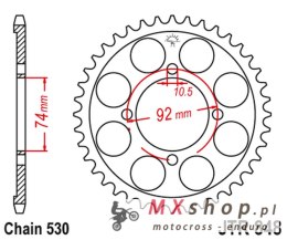 JT ZĘBATKA TYLNA 848 37 YAMAHA RD 350 '74-76 (84837JT) (ŁAŃC. 530)NA ZAMÓWIENIE
