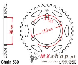 JT ZĘBATKA TYLNA 850 34 YAMAHA XS 650 '74-83, TX 650 '72-74 (85034JT) (ŁAŃC. 530)