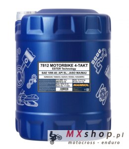 MANNOL OLEJ SILNIKOWY 4T MOTORBIKE 10W40 10L ESTER + MA2 SYNTETYK (7812) (API SN)
