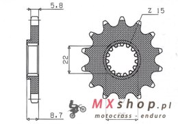 SUNSTAR ZĘBATKA PRZEDNIA 1248 14 KTM SX/EXC '91-'25 (JTF1901.14) (ŁAŃC. 520) (124814JT)
