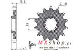 SUNSTAR ZĘBATKA PRZEDNIA 1252 15 KTM LC4 400/600/620/640/690 (JTF1902.15) (ŁAŃC. 520) (125215JT)