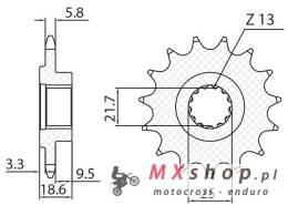 SUNSTAR ZĘBATKA PRZEDNIA 2119 15 KAWASAKI Z 750 '04-'12, Z 800 '13-'16 (JTF1538.15) (ŁAŃC. 520) (211915JT)