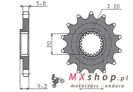 SUNSTAR ZĘBATKA PRZEDNIA 2146 13 KAWASAKI KXF 250 '06-'17 (JTF1446.13) (ŁAŃC. 520) (214613JT)