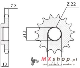 SUNSTAR ZĘBATKA PRZEDNIA 2149 15 YAMAHA 250 TRICKER '06-'08, YBR 250 '08-'11 (JTF1594.15) (ŁAŃC. 428) (214915JT)