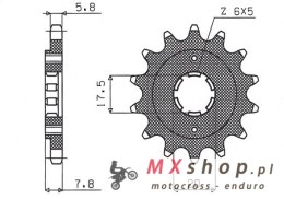 SUNSTAR ZĘBATKA PRZEDNIA 279 13 HONDA NSR 125 '89-'99, XR 250, CRF 230 (JTF327.13) (ŁAŃC. 520) (27913JT)
