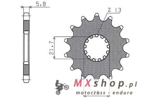 SUNSTAR ZĘBATKA PRZEDNIA 565 13 / 2141 13 KAWASAKI KXF 450 '06-, YAMAHA YZF/WRF 400/426/450 (JTF565.13) (ŁAŃC. 520) (56513JT)YFZ SUNSTAR ZĘBATKA PRZEDNIA 565 13 / 2141 13 KAWASAKI KXF 450 '06-, YAMAHA YZF/WRF 400/426/450 (JTF565.13) (ŁAŃC. 520) (56513JT)YFZ