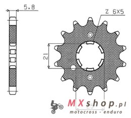 SUNSTAR ZĘBATKA PRZEDNIA 569 15 KAWASAKI KX 250 '87-'98, YAMAHA YZ 250 '77-'98 (JTF569.15) (ŁAŃC. 520) (56915JT)