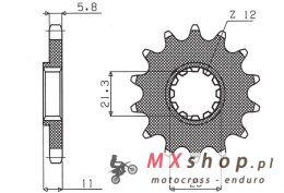 SUNSTAR ZĘBATKA PRZEDNIA 727 14 HUSQVARNA CR/WR/TC/TE 125/250/300/310/410/510/610 (JTF824.14) (ŁAŃC. 520) (72714JT)
