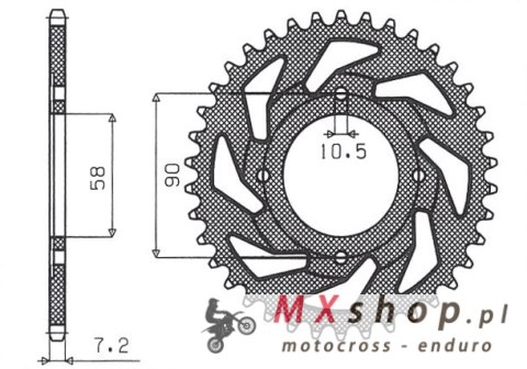 SUNSTAR ZĘBATKA TYLNA 269 42 HONDA CG 125 '02-'05, CM 125 '82-'97, CB 125T '82-'88, DAELIM VC 125 '96-'99 (JTR269.42) (ŁAŃC. 428 SUNSTAR ZĘBATKA TYLNA 269 42 HONDA CG 125 '02-'05, CM 125 '82-'97, CB 125T '82-'88, DAELIM VC 125 '96-'99 (JTR269.42) (ŁAŃC. 428