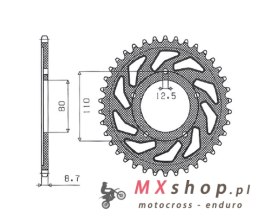 SUNSTAR ZĘBATKA TYLNA 334 42 HONDA CBR 1000F '93-'98, CB 1000, CBX 1000 (JTR1334.42) (ŁAŃC. 530) (33442JT) - ZASTĄPIONA PRZEZ SU