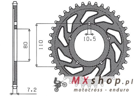 SUNSTAR ZĘBATKA TYLNA 4350 44 HONDA VT 600C SHADOW '90-'07 (JTR1332.44) (ŁAŃC. 525) (435044JT) SUNSTAR ZĘBATKA TYLNA 4350 44 HONDA VT 600C SHADOW '90-'07 (JTR1332.44) (ŁAŃC. 525) (435044JT)