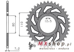 SUNSTAR ZĘBATKA TYLNA 4350 45 HONDA VT 600C SHADOW '90-'07, XRV 750 AFRICA TWIN '93-'03 (JTR1332.45) (ŁAŃC. 525) (435045JT)