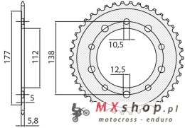 SUNSTAR ZĘBATKA TYLNA 4384 41 HONDA CTX 700 DCT '14-'16, NC 700/750 '12-'19, HONDA CBF 500 '13-'21 (JTR1316.41) (ŁAŃC. 520) (438