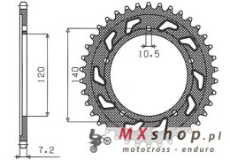 SUNSTAR ZĘBATKA TYLNA 4398 41 SUZUKI DL 1000, GSXR 750 '00-'03 (-1) (JTR1792.41) (ŁAŃC. 525) (439841JT)