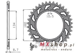 SUNSTAR ZĘBATKA TYLNA 4399 40 HONDA CBR 1000 RR '04-'05, VTR 1000SP1/SP2 '00-'06 (JTR1306.40) (ŁAŃC. 530) (439940JT)