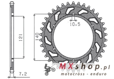 SUNSTAR ZĘBATKA TYLNA 4433 45 CAGIVA 650 RAPTOR 01-07 (ŁAŃC. 525) (443345JT) SUNSTAR ZĘBATKA TYLNA 4433 45 CAGIVA 650 RAPTOR 01-07 (ŁAŃC. 525) (443345JT)