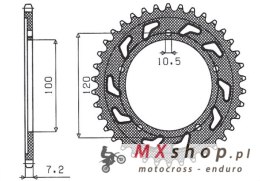 SUNSTAR ZĘBATKA TYLNA 4447 44 / 4363 44 APRILIA 750 SL Shiver GT / ABS '07-16 (JTR702.44) (JTR713.44) (ŁAŃC.525) (436344JT)