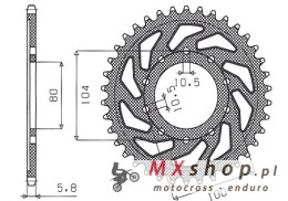 SUNSTAR ZĘBATKA TYLNA 478 43 KAWASAKI ZX6R (05-13), Z750 (JTR478.43) (ŁAŃC. 520) (47843JT)