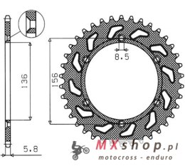 SUNSTAR ZĘBATKA TYLNA 702 41 HUSQVARNA SM 610 (08-09), SUZUKI DR350 (90-03), RGV 250 (91-96) (JTR822.41) (ŁAŃC. 520) (70241JT)