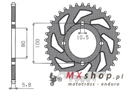 SUNSTAR ZĘBATKA TYLNA 819 41 SUZUKI GZ 250 MARAUDER (99-10), GN 250 (82-99) (JTR819/2.41) (ŁAŃC. 520) (81941JT)