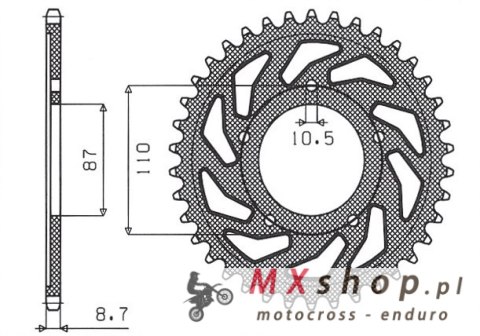 SUNSTAR ZĘBATKA TYLNA 824 47 SUZUKI GSF 600 95-04, GSF 650 05-06 (JTR829.47) (ŁAŃC. 530) (82447JT) SUNSTAR ZĘBATKA TYLNA 824 47 SUZUKI GSF 600 95-04, GSF 650 05-06 (JTR829.47) (ŁAŃC. 530) (82447JT)