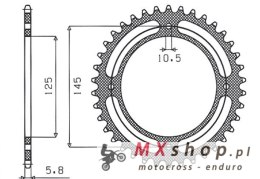SUNSTAR ZĘBATKA TYLNA 857 39 YAMAHA XT 600 '83-94, XT 600Z TENERE 84-89 (JTR857.39) (ŁAŃC. 520) (85739JT)