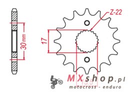 SUPERSPROX ZĘBATKA PRZEDNIA 332 13 (33213) SAMOOCZYSZCZAJĄCA HONDA CR 80 R (86-02); CR 80 RB Big Wheel (96-02); CR 85 R (03-07);