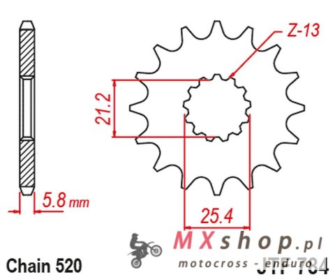 JT ZĘBATKA PRZEDNIA Z GUMĄ BENELLI TRK 702 / X EURO 5 '23-'24 (ŁAŃC. 520) JT ZĘBATKA PRZEDNIA Z GUMĄ BENELLI TRK 702 / X EURO 5 '23-'24 (ŁAŃC. 520)