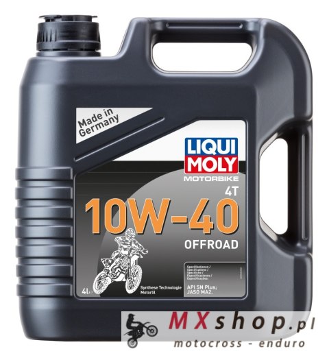 LIQUI MOLY OLEJ SILNIKOWY MOTORBIKE 4T 10W40 OFFROAD 4L LIQUI MOLY OLEJ SILNIKOWY MOTORBIKE 4T 10W40 OFFROAD 4L