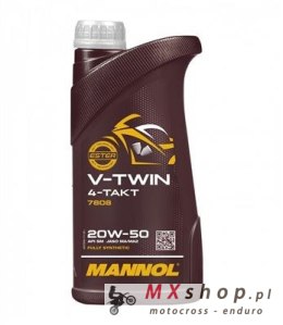 MANNOL OLEJ SILNIKOWY 4T V-TWIN 20W50 1 L MA2 FULLSYNTETYK (JASO MA/MA2, API SL)