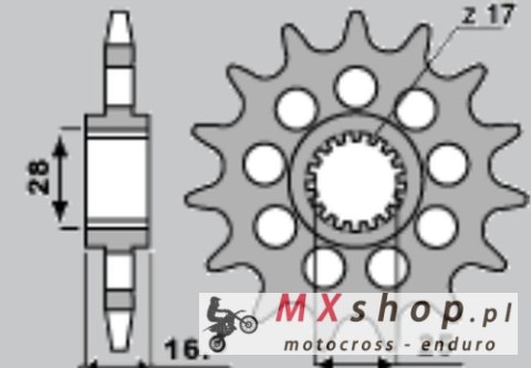 CHT WYPRZEDAŻ ZĘBATKA PRZEDNIA 2147 17 KTM 950/990/1190 '06-'13 (JTF1904.17) CHT WYPRZEDAŻ ZĘBATKA PRZEDNIA 2147 17 KTM 950/990/1190 '06-'13 (JTF1904.17)