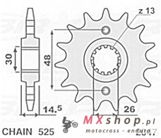 CHT ZĘBATKA PRZEDNIA 2047 15 (400015K) HONDA CB 750 , VFR 750