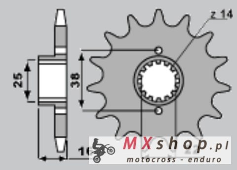 CHT ZĘBATKA PRZEDNIA 2050 14 DUCATI 748/916/944/996 1000 CHT ZĘBATKA PRZEDNIA 2050 14 DUCATI 748/916/944/996 1000