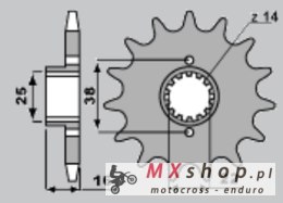 CHT ZĘBATKA PRZEDNIA 2050 15 DUCATI 916/944/996 1000SS