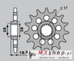 CHT ZĘBATKA PRZEDNIA 2078 16 BMW F 650/800 GS/R'08-'18, F 700/750/850 GS '13-'22, APRILIA ETV 1000 CAPONORD '01-'08, RSV 1000 MI