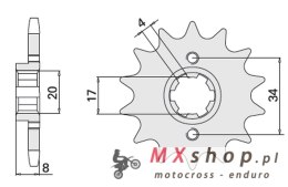 CHT ZĘBATKA PRZEDNIA 267 14 HONDA XL 350R (287-14K) (JTF1263.16)
