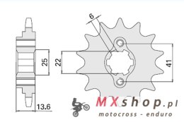 CHT ZĘBATKA PRZEDNIA 293 16 HONDA VT 600 C '88-'89 (293-16K) (JTF293.16)