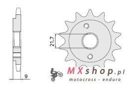 CHT ZĘBATKA PRZEDNIA 350 13 HONDA XR 600R '91-'00, POLARIS 500 (JTF1309.14) (309-13)