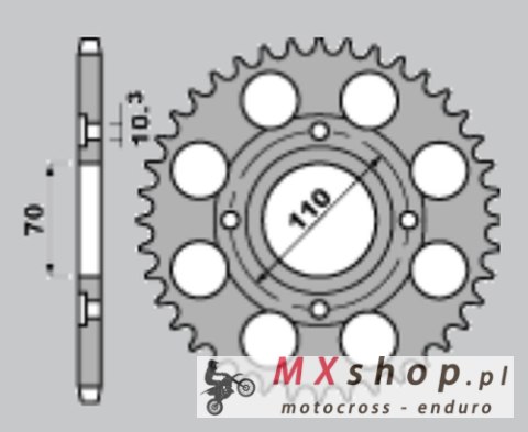CHT ZĘBATKA TYLNA 246 41 HONDA CB 250N '78-'82 (A4140246410) CHT ZĘBATKA TYLNA 246 41 HONDA CB 250N '78-'82 (A4140246410)