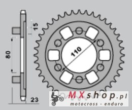 CHT ZĘBATKA TYLNA 3555 38 APRILIA AF1 125 90-93 (A4150019380)
