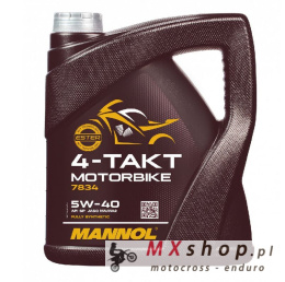 MANNOL OLEJ SILNIKOWY 4T MOTORBIKE 5W40 4L SYNTETYCZNY ESTER TECHNOLOGY (JASO MA/MA2)