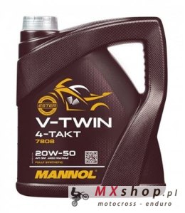 MANNOL OLEJ SILNIKOWY 4T V-TWIN 20W50 4 L MA2 FULL SYNTETYK (JASO MA/MA2, API SL)