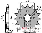PBR ZĘBATKA PRZEDNIA 2052 15 18NC YAMAHA XT 250 TL (JAPAN) 83-84 (ŁAŃC. 520) PBR ZĘBATKA PRZEDNIA 2052 15 18NC YAMAHA XT 250 TL (JAPAN) 83-84 (ŁAŃC. 520)