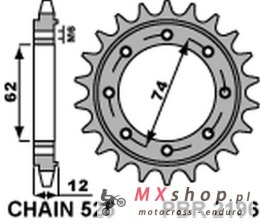 PBR ZĘBATKA PRZEDNIA 2196 22 18NC GILERA GP 800 (09-13), APRILIA SRV850 (12) (ŁAŃC. 525)
