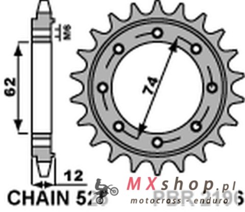 PBR ZĘBATKA PRZEDNIA 2196 22 18NC GILERA GP 800 (09-13), APRILIA SRV850 (12) (ŁAŃC. 525) PBR ZĘBATKA PRZEDNIA 2196 22 18NC GILERA GP 800 (09-13), APRILIA SRV850 (12) (ŁAŃC. 525)