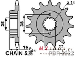 PBR ZĘBATKA PRZEDNIA 2222 14 18NC DUCATI 796 10-12 (ŁAŃC. 525)