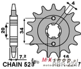 PBR ZĘBATKA PRZEDNIA 2247 13 18NC KTM 125 DUKE 11-16 (-1) (ŁAŃC. 520) (JTF1903.13)