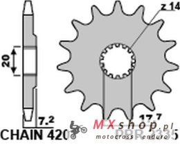 PBR ZĘBATKA PRZEDNIA 2335 14 18NC YAMAHA YZ 65 18-20 (ŁAŃC. 420) (JTF1558.14)