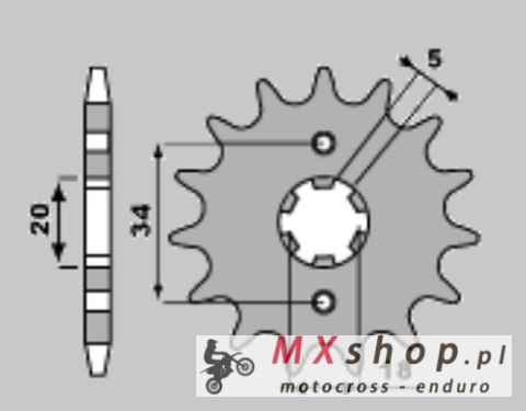 PBR ZĘBATKA PRZEDNIA 264 16 18NC KYMCO 125/ YAMAHA 125 (ŁAŃC. 428) PBR ZĘBATKA PRZEDNIA 264 16 18NC KYMCO 125/ YAMAHA 125 (ŁAŃC. 428)