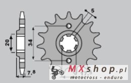 PBR ZĘBATKA PRZEDNIA 279 14 18NC NSR 125/ VT 125 (JTF327.14) (ŁAŃC. 520)